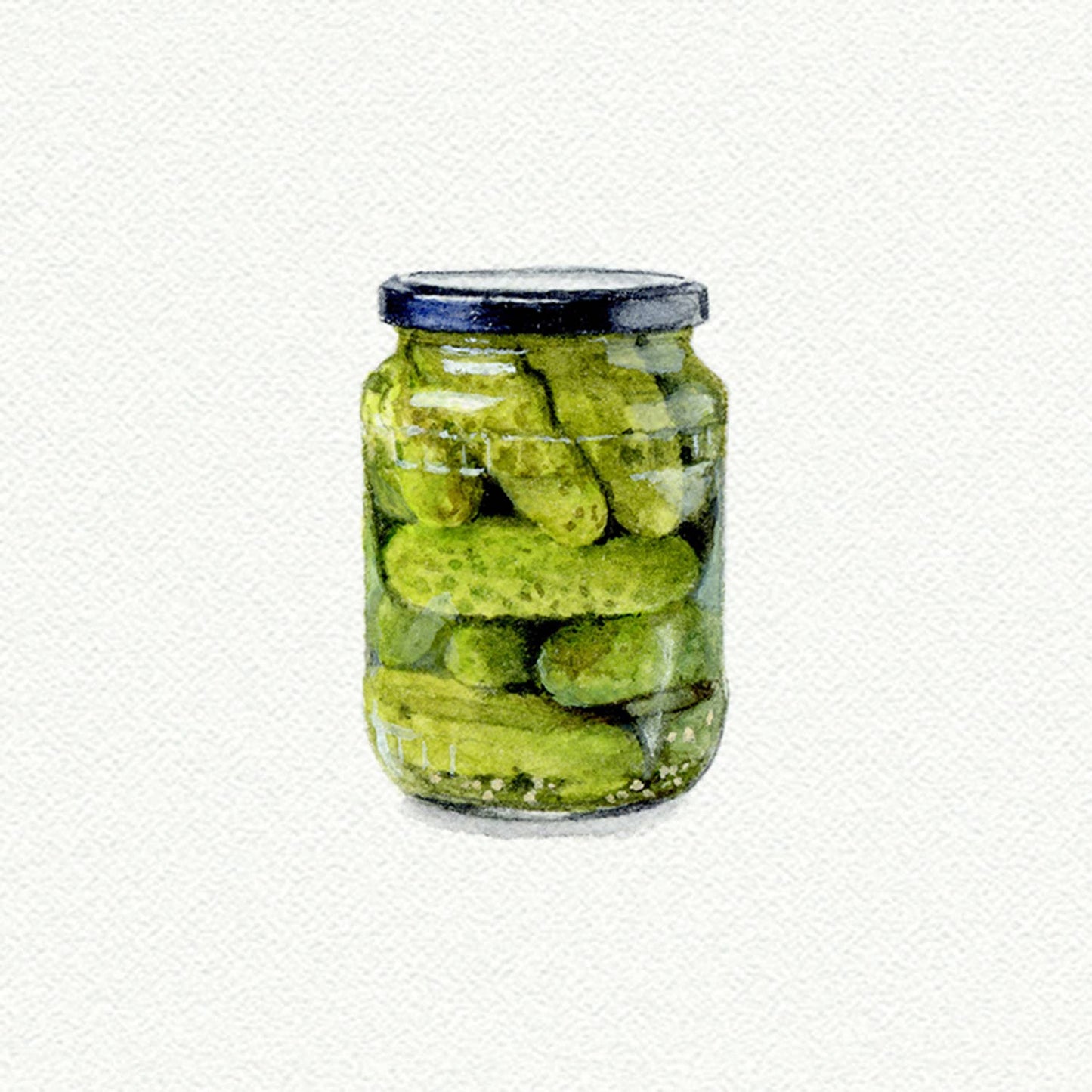 Jar of Pickles Miniature Watercolor Print