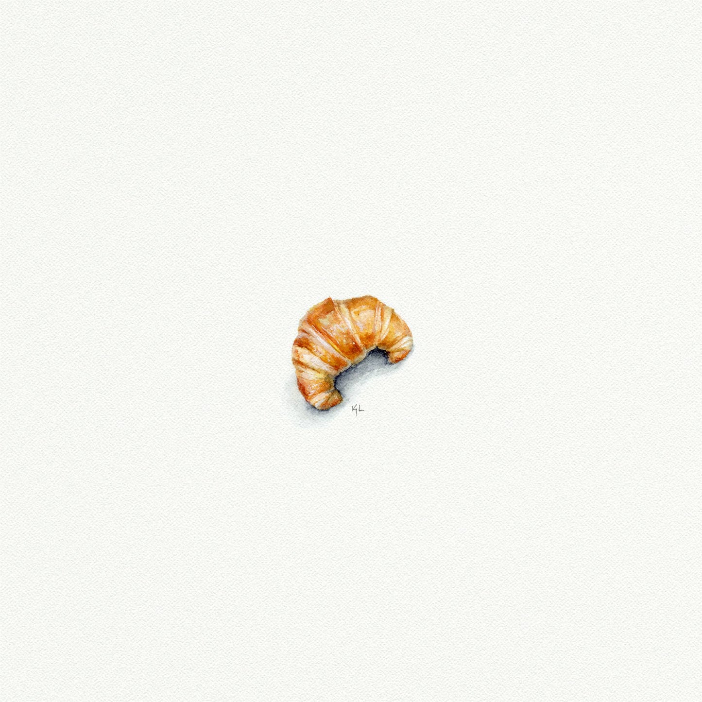 Croissant Miniature Watercolor Print