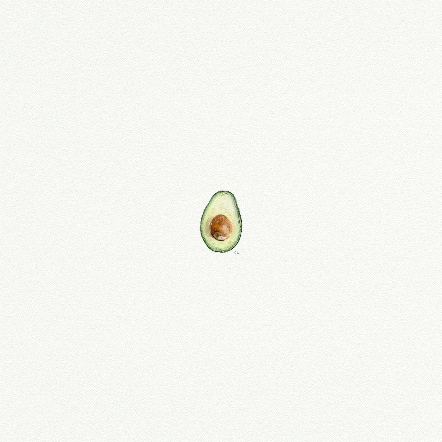 Avocado Miniature Watercolor Print