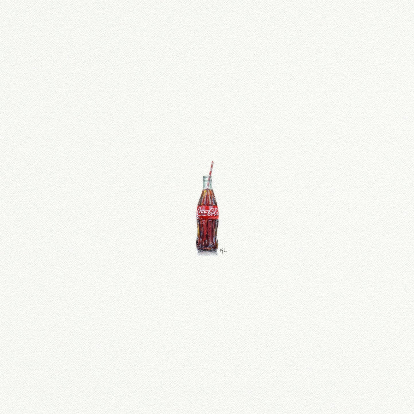 Coke Bottle Miniature Watercolor Print