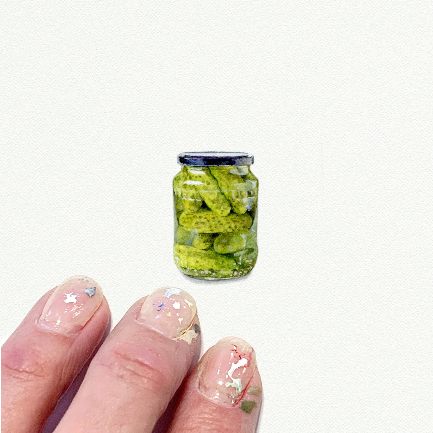 Jar of Pickles Miniature Watercolor Print