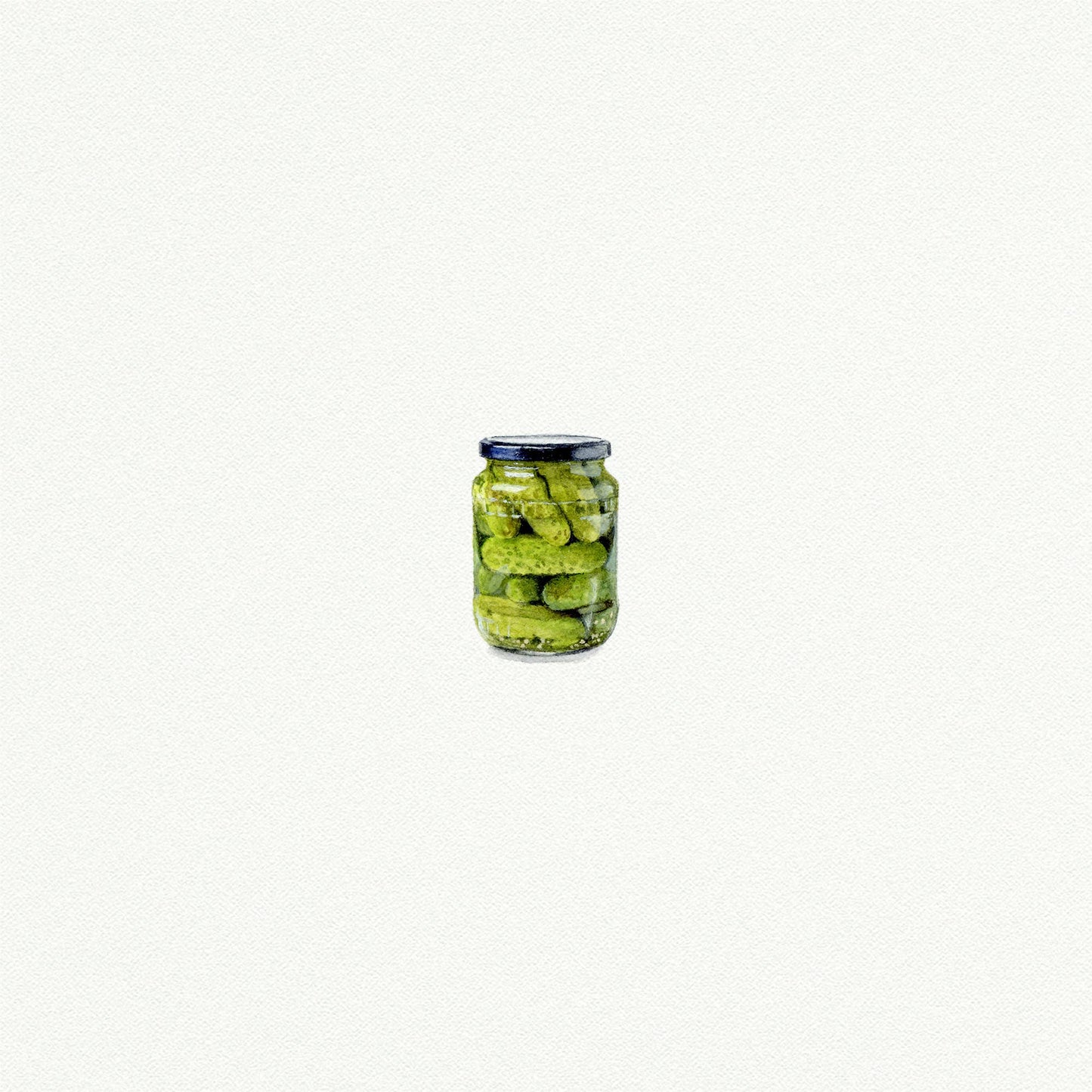 Jar of Pickles Miniature Watercolor Print