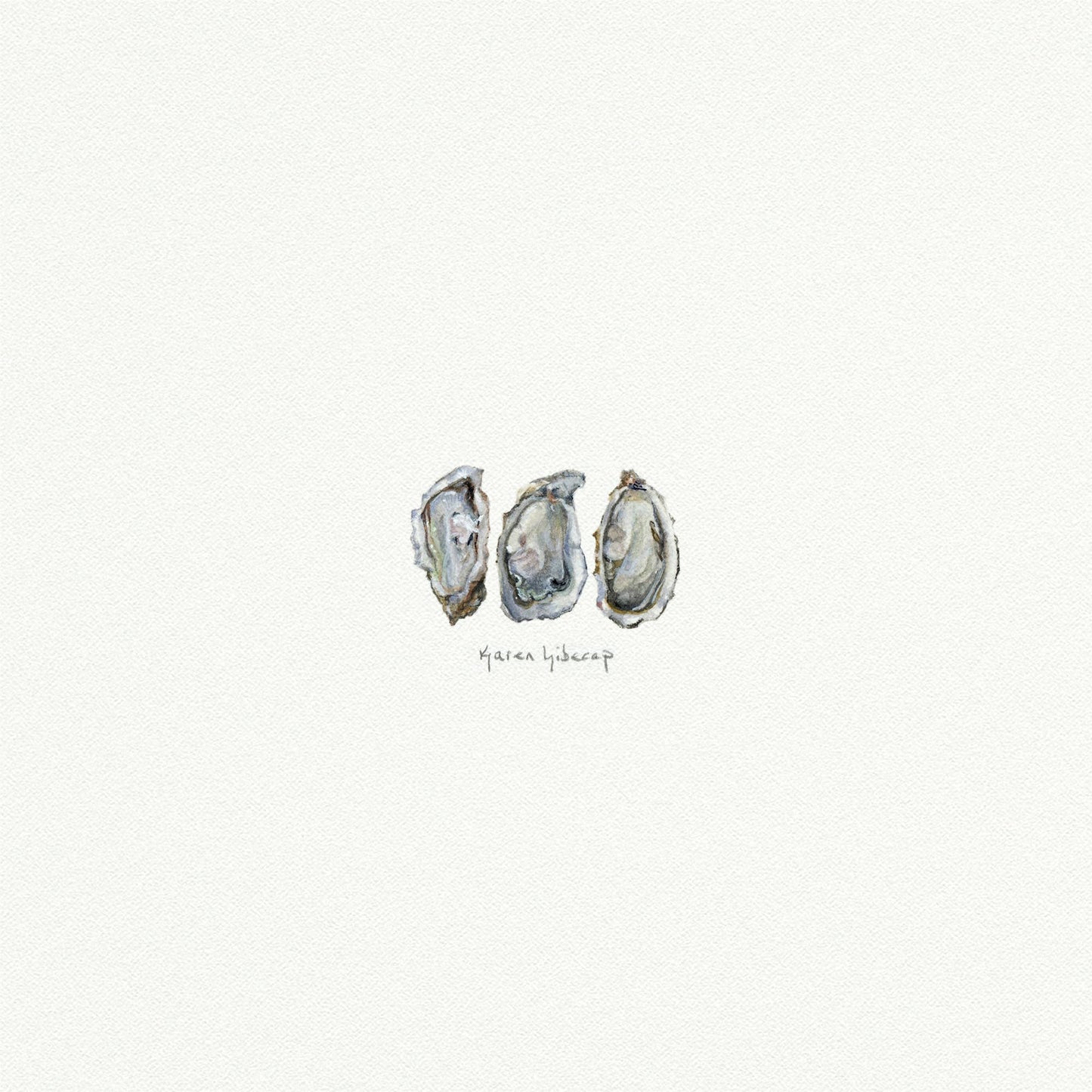 Three Oysters Miniature Watercolor Print