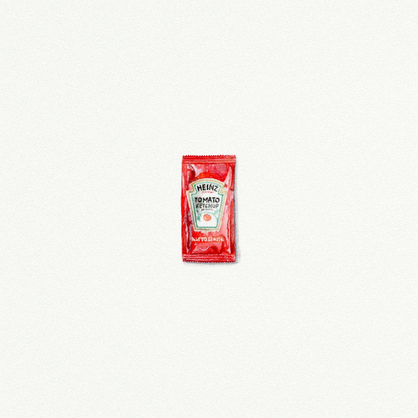 Ketchup Packet Miniature Watercolor Print