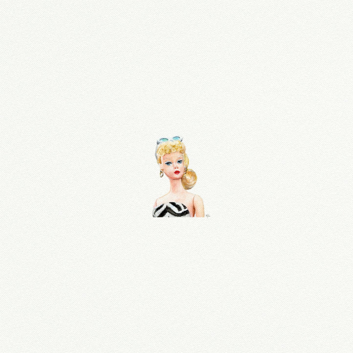 Barbie Miniature Watercolor Print