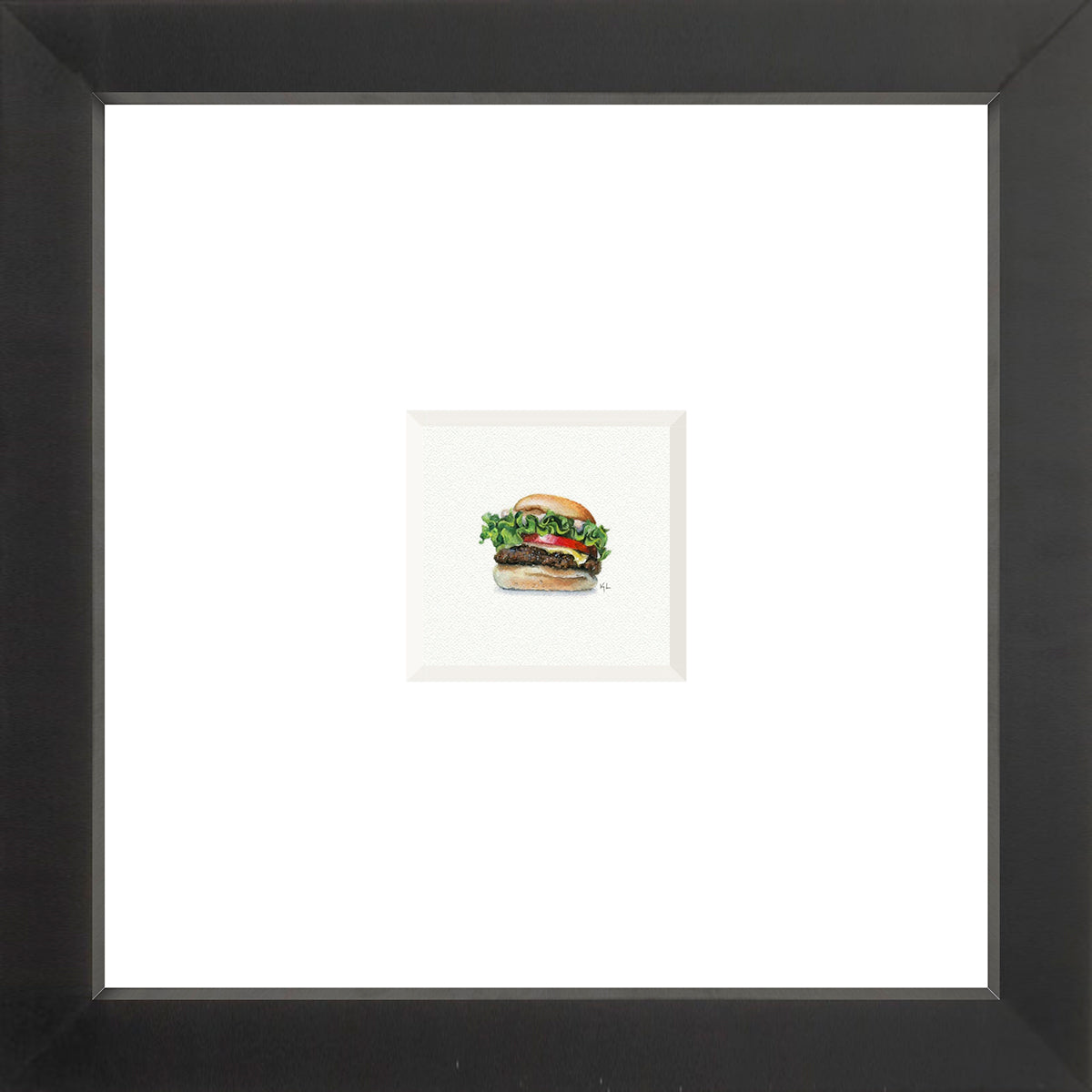 Cheeseburger Miniature Watercolor Print