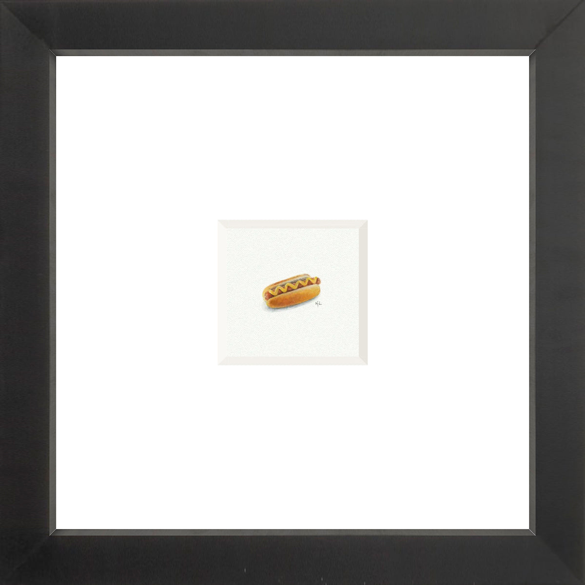 Hot Dog Miniature Watercolor Print