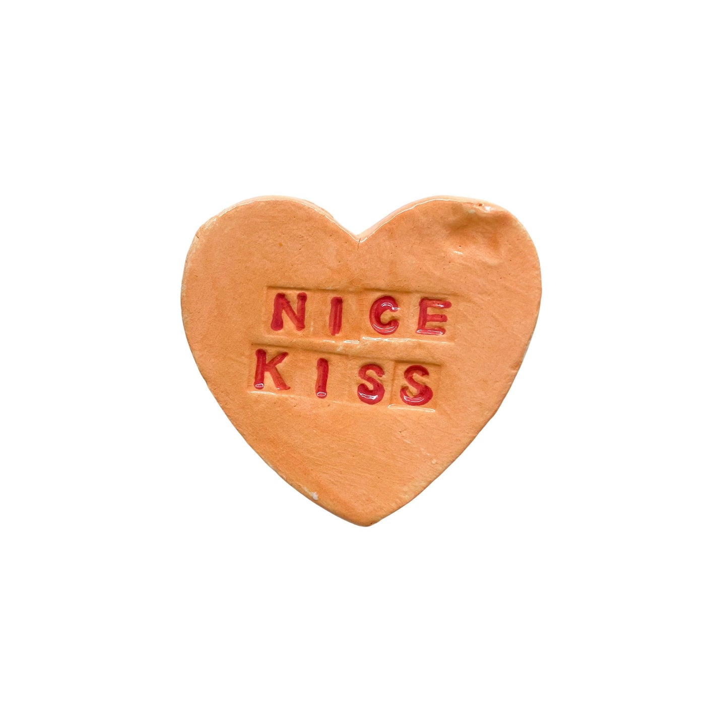 "Nice Kiss" Orange Candy Conversation Heart