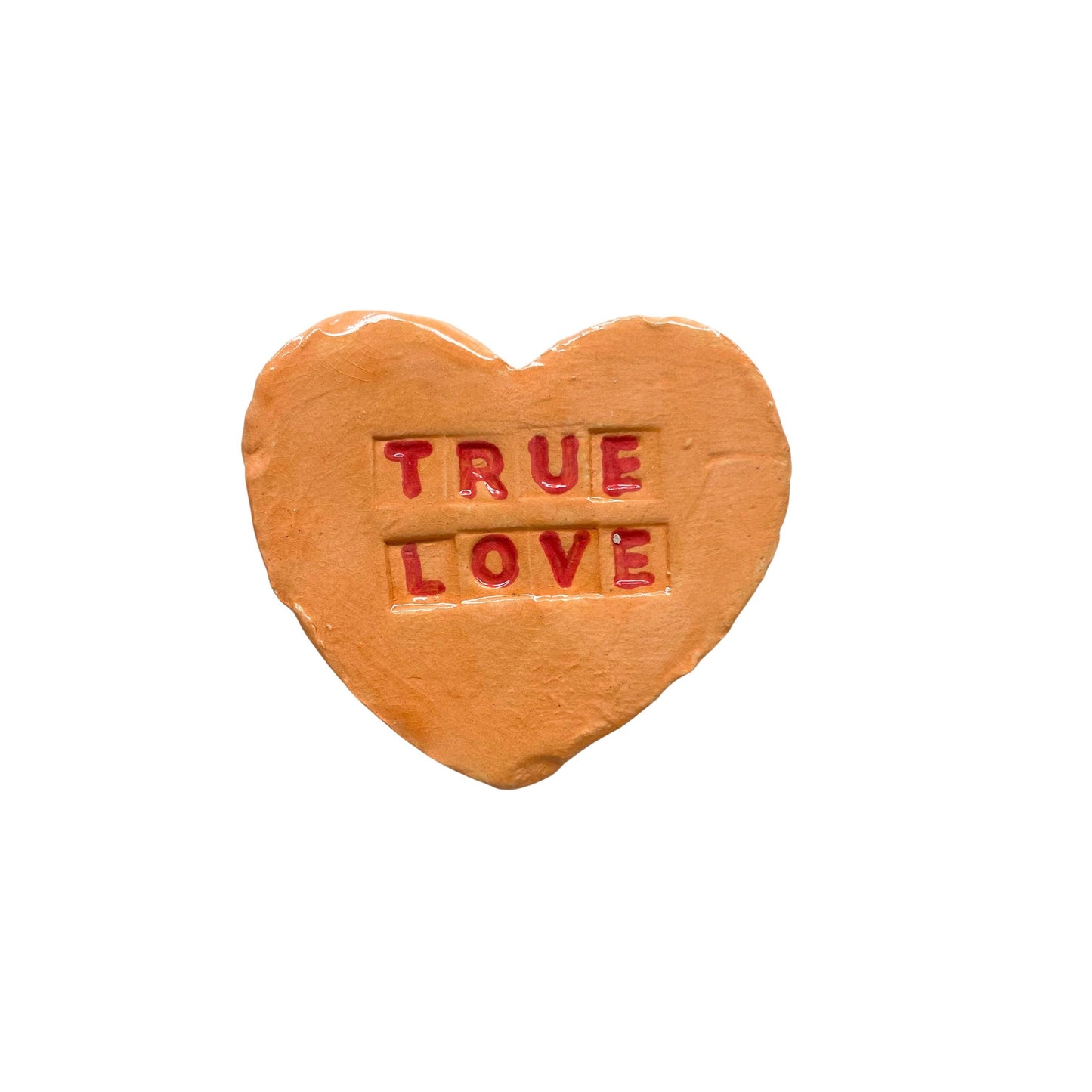 "True Love" Orange Candy Conversation Heart