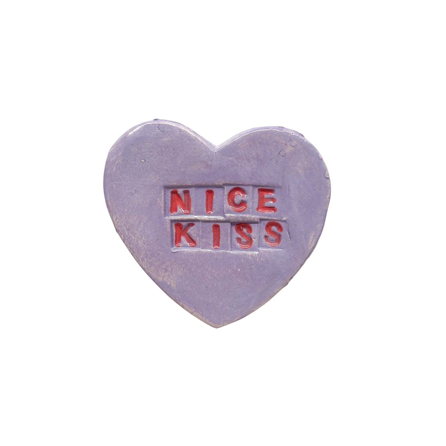 "Nice Kiss" Purple Candy Conversation Heart