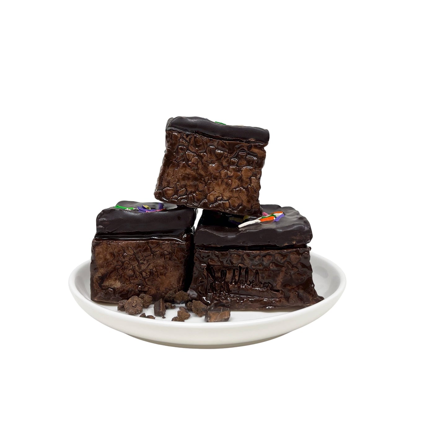 Three Plated Sprinkle Brownies 10