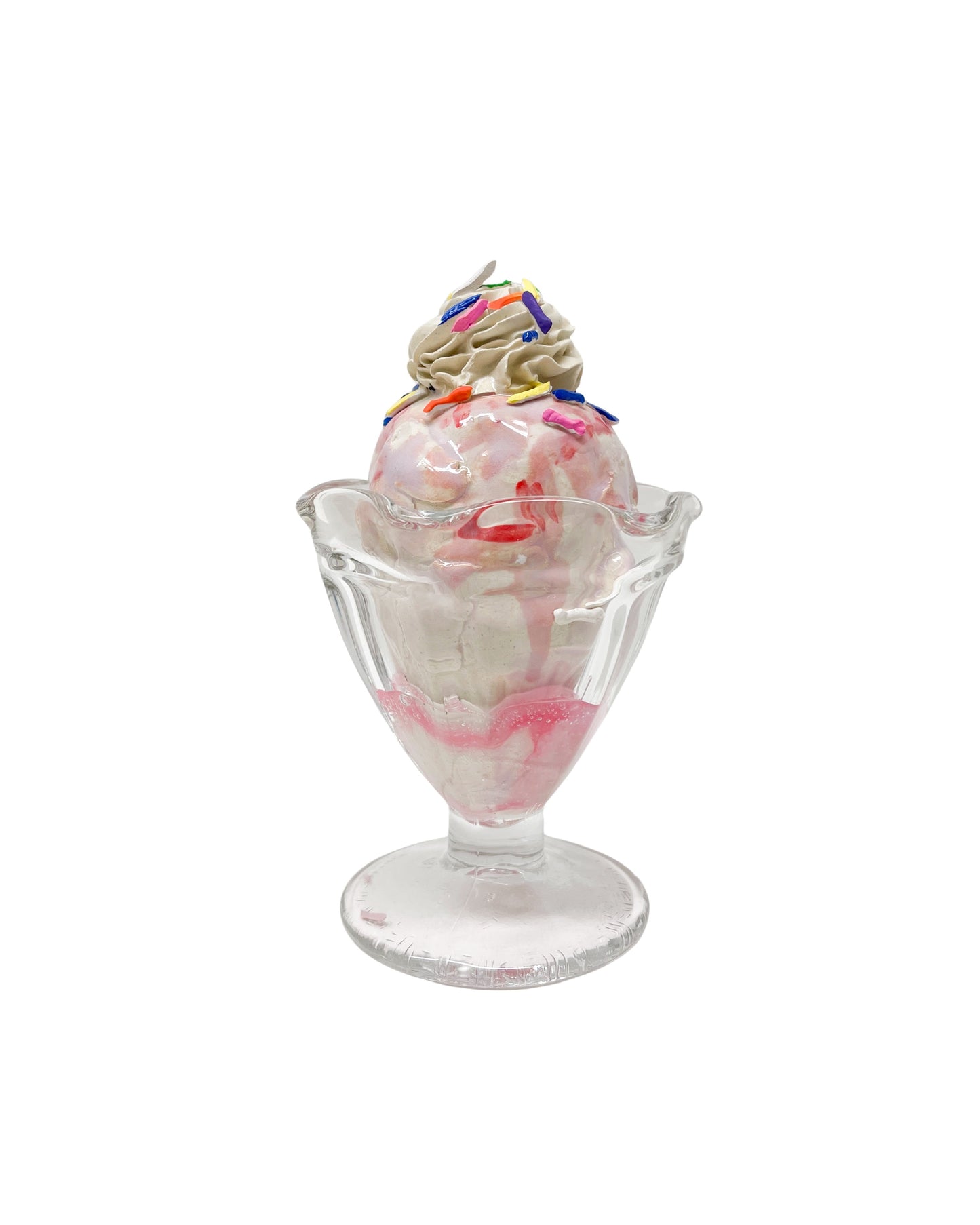 Vanilla Sundae with Strawberry Syrup and Sprinkles 12