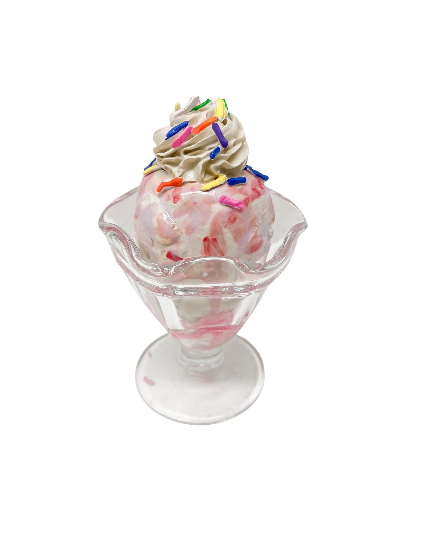 Vanilla Sundae with Strawberry Syrup and Sprinkles 12