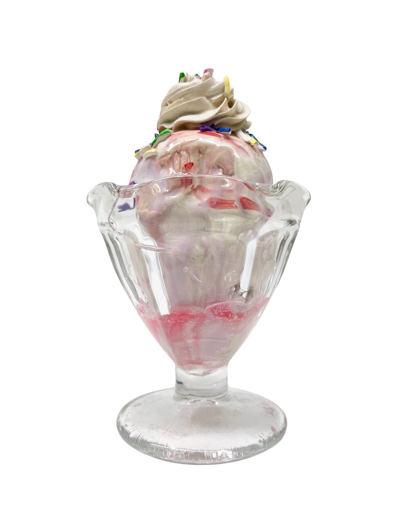 Vanilla Sundae with Strawberry Syrup and Sprinkles 12