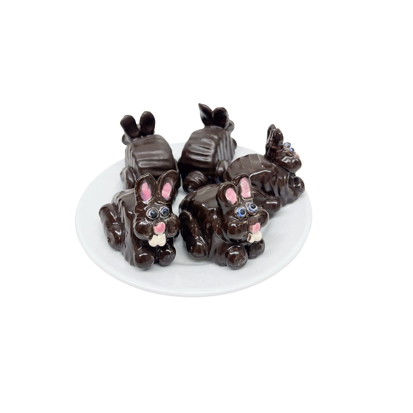 Plate with Chocolate Easter Bunnies 1