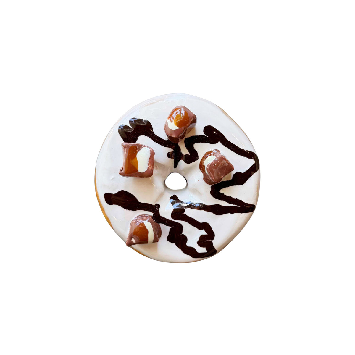 Snickers Donut With Chocolate Drizzle