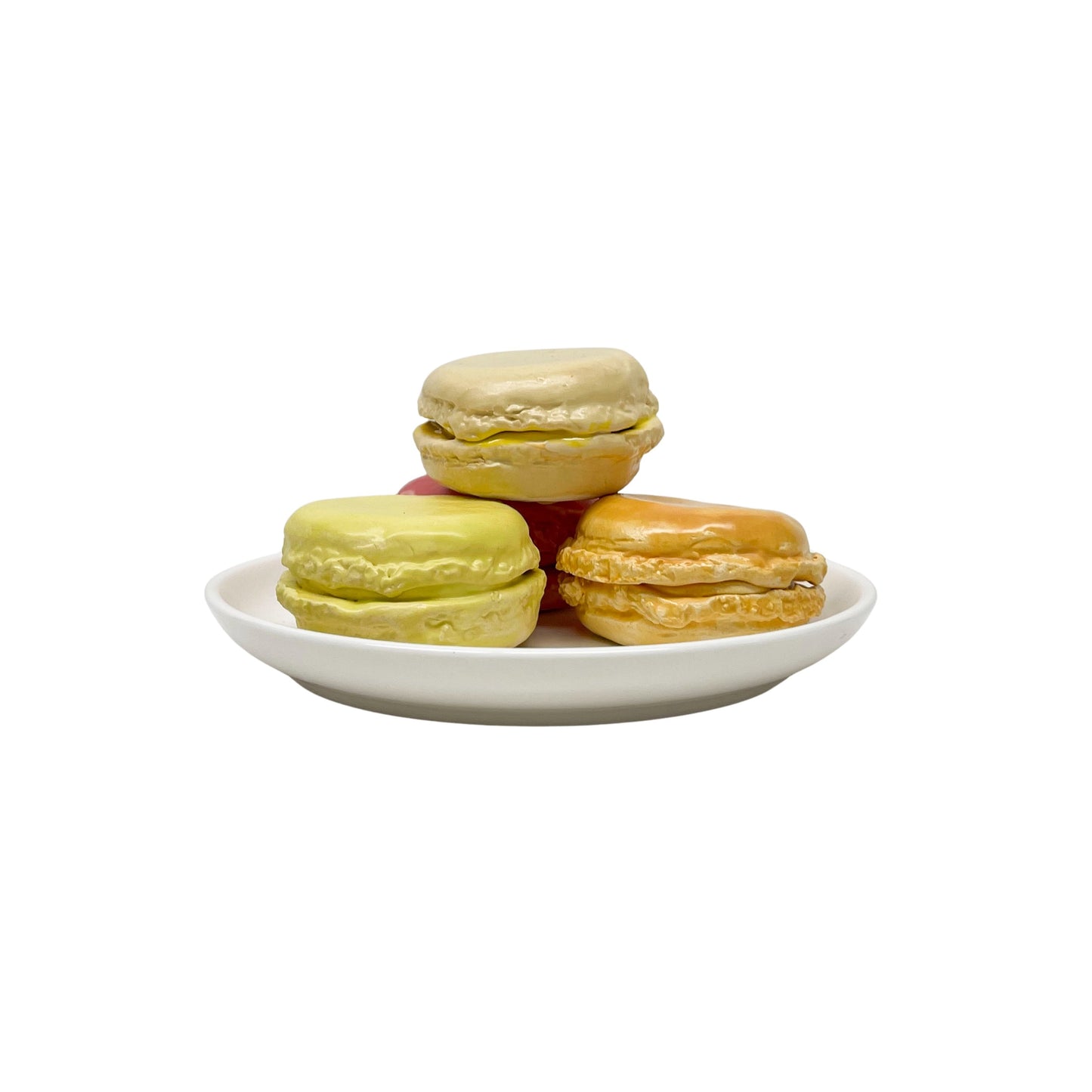 Four Plated Macarons 36