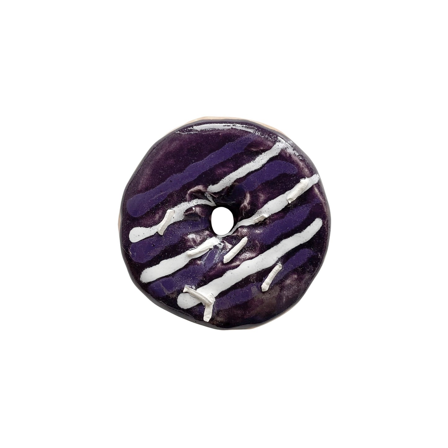 Boysenberry Donut With Stripes And Sprinkles