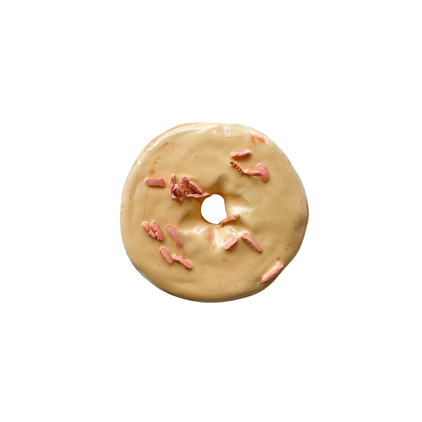 Peach Donut with Sprinkles