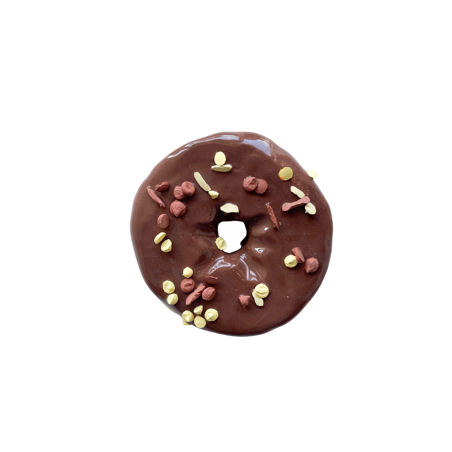 Chocolate Donut with Yellow and Brown Sprinkles