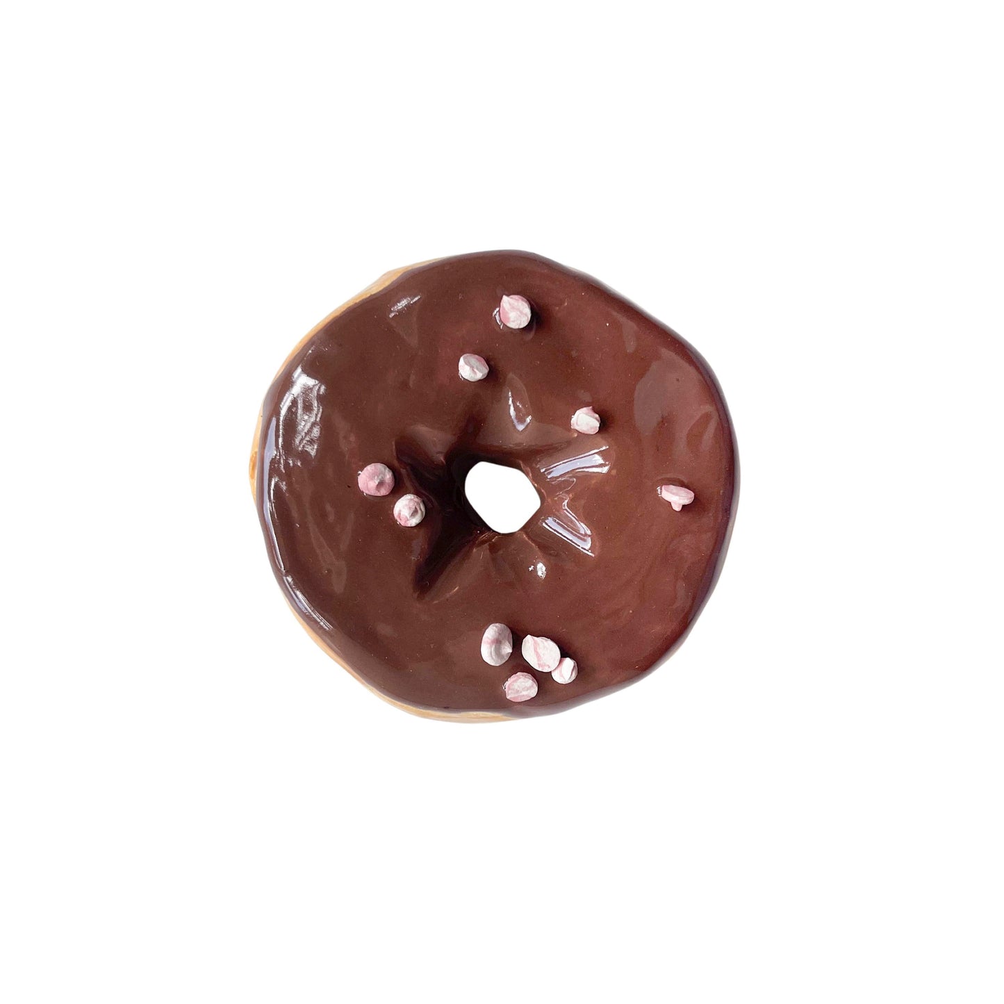 Chocolate Donut with Pink Chips