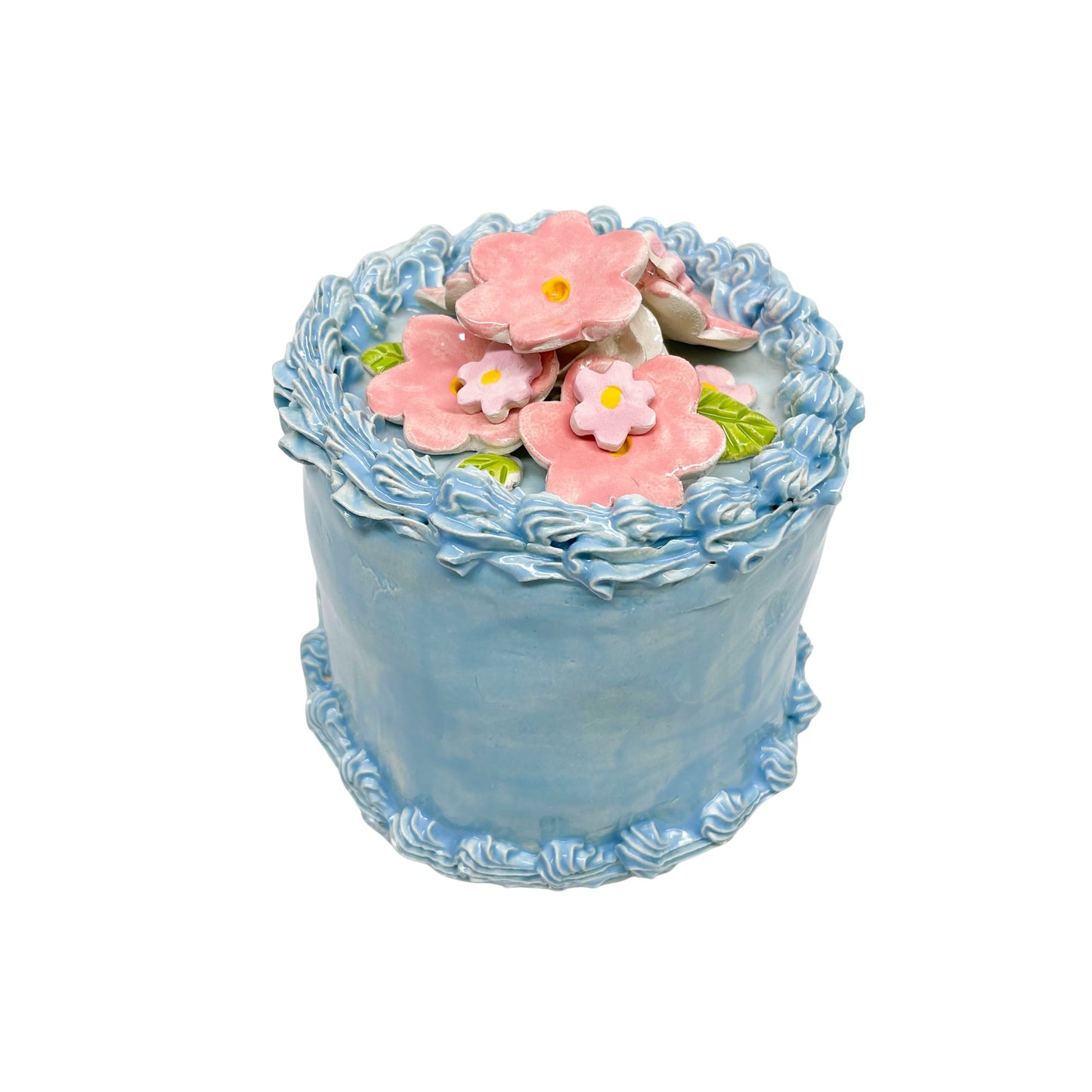 Flower Topped Blue Cake 89