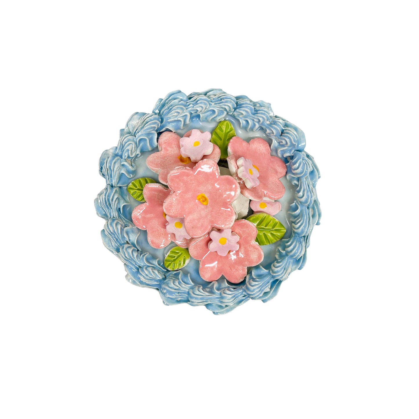 Flower Topped Blue Cake 89
