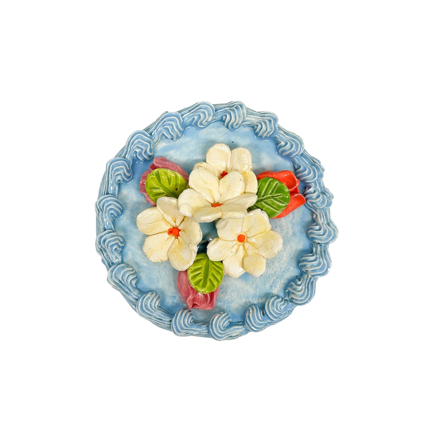 Flower Topped Blue Cake 88