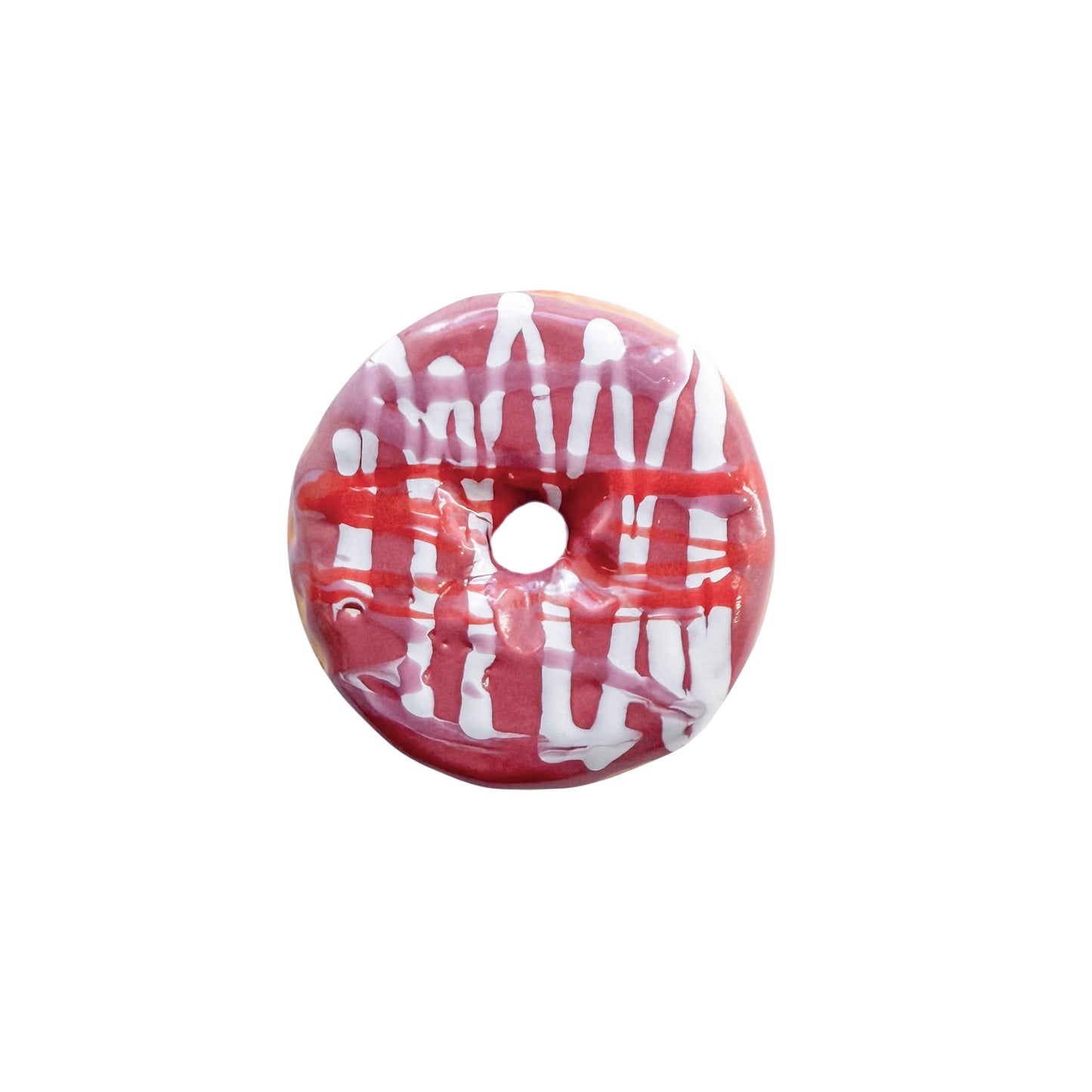 Raspberry Donut With Cherry And Vanilla Drizzle