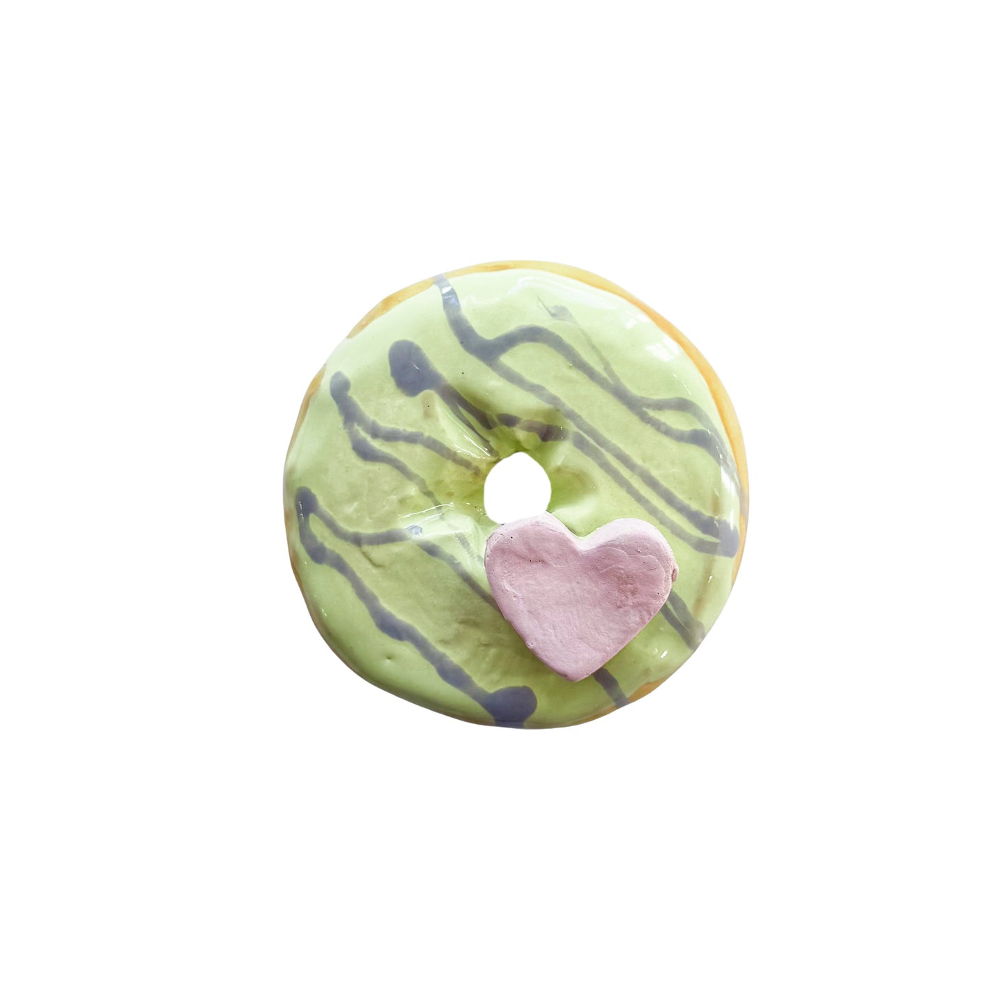 Matcha Donut With Conversation Heart