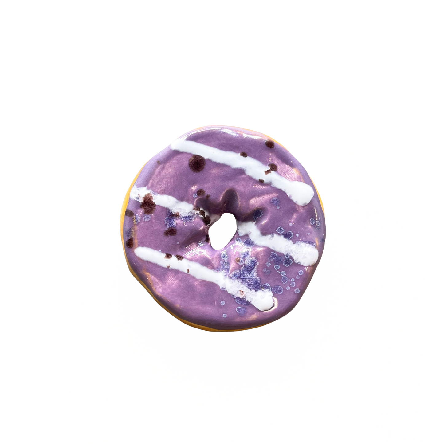 Purple Donut with White Stripe