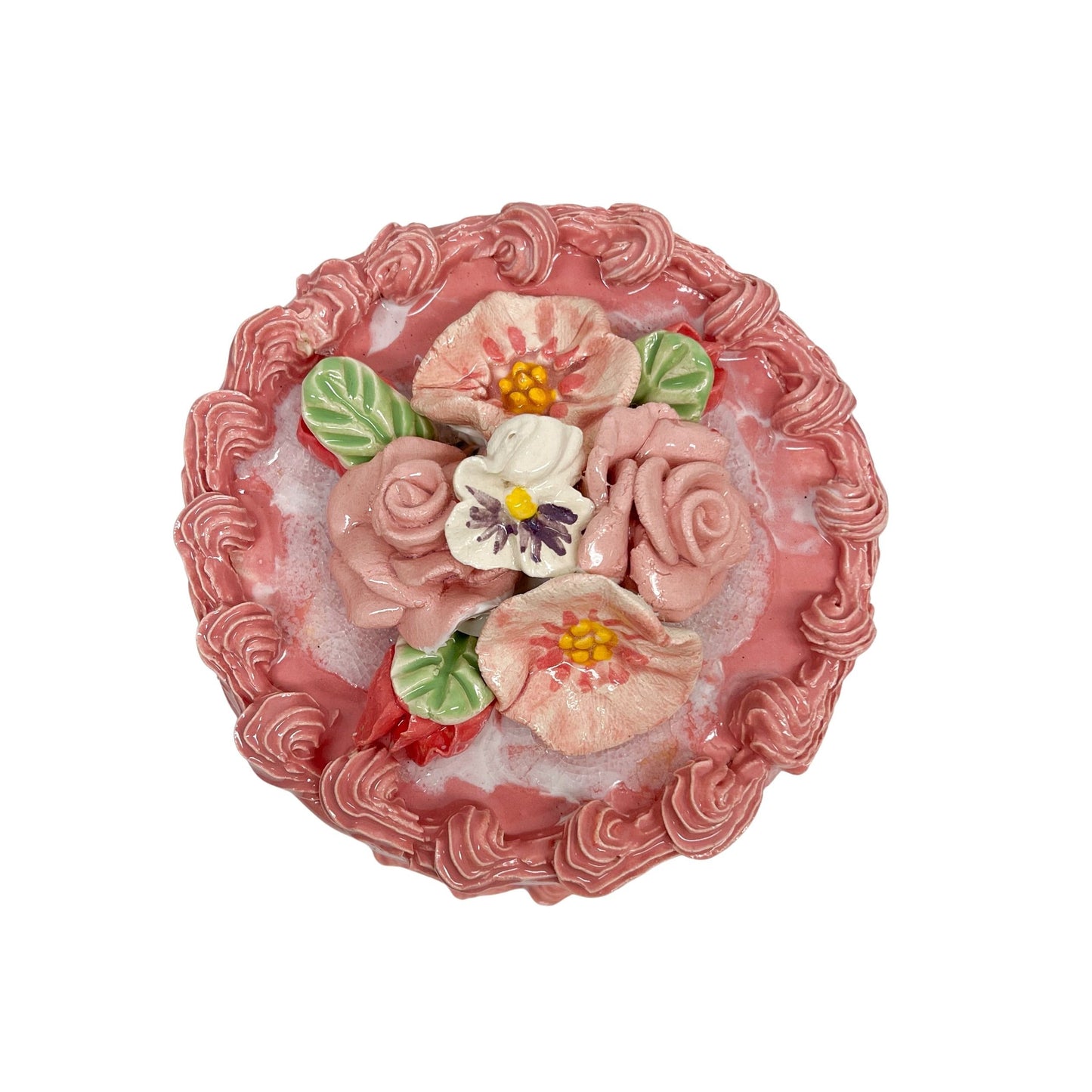Strawberry Cake With Sugar And Flower Bouquet 3