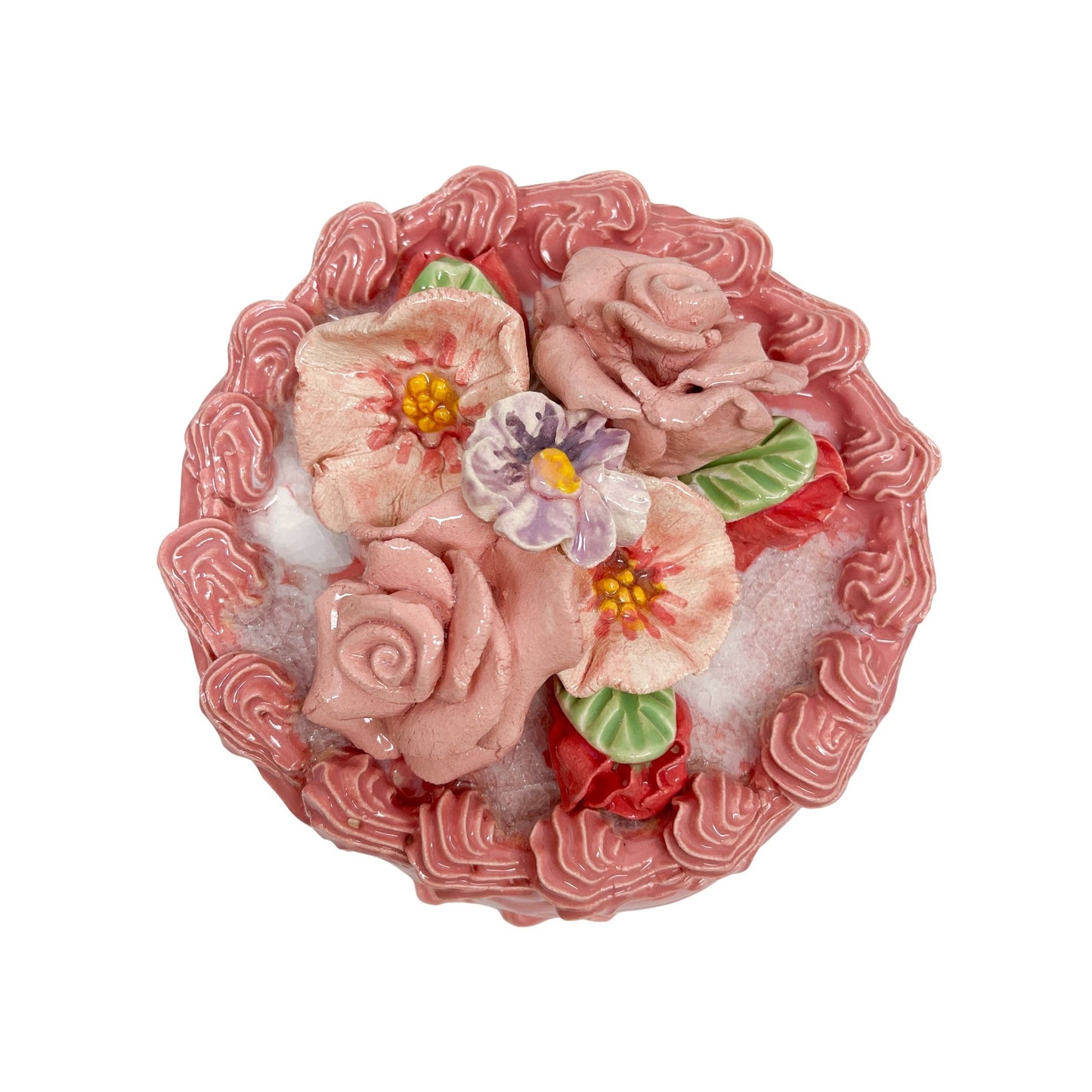 Strawberry Cake With Sugar And Flower Bouquet 5