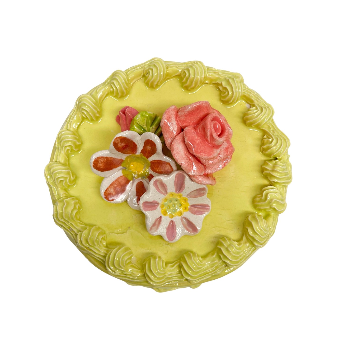 Chartreuse Flower Topped Cake 9