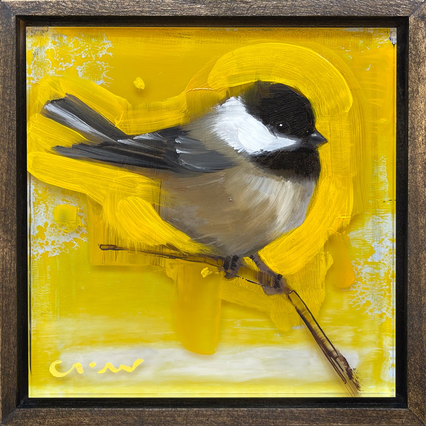 Chickadee On Yellow