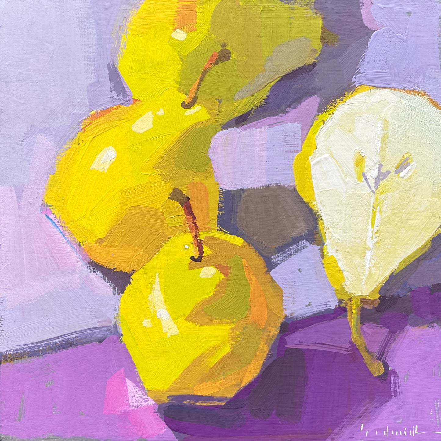 Pears On Purple