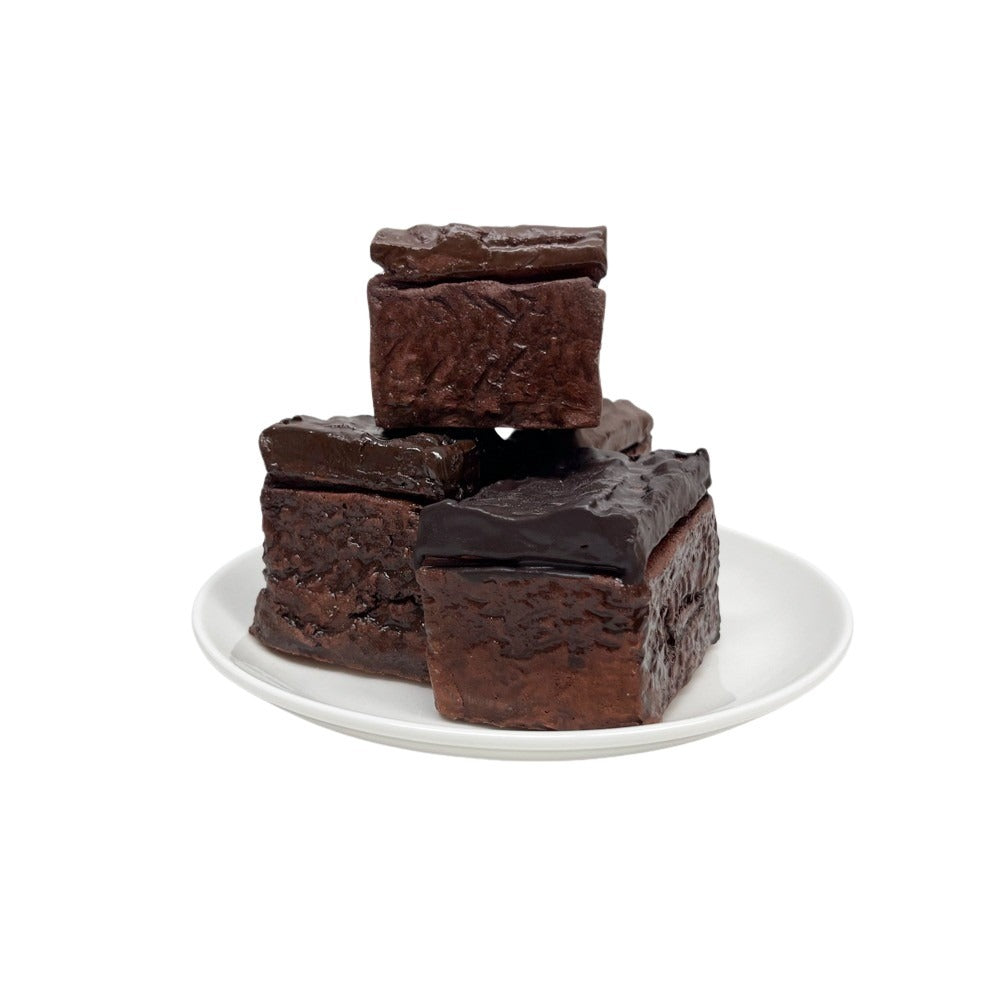 Four Plated Plain Brownies 7