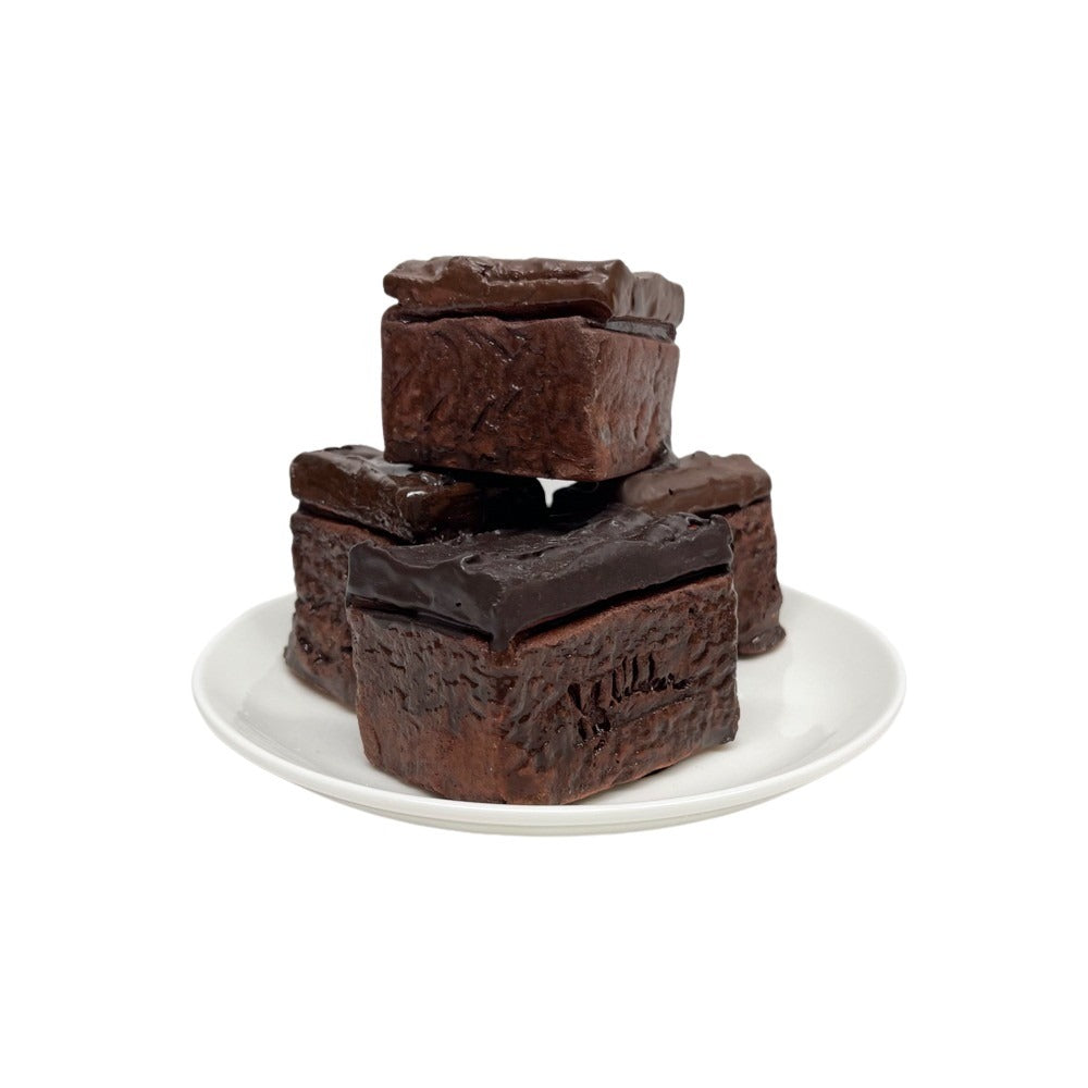 Four Plated Plain Brownies 7