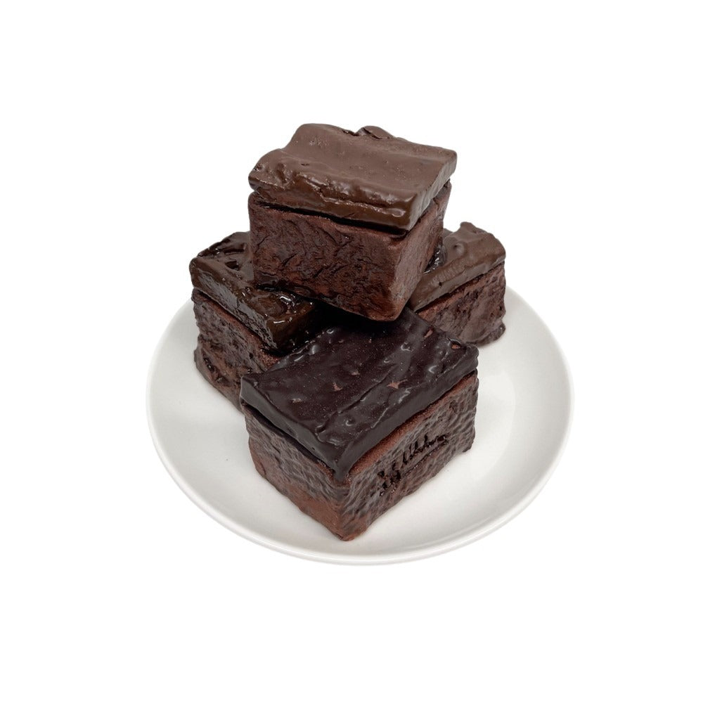 Four Plated Plain Brownies 7
