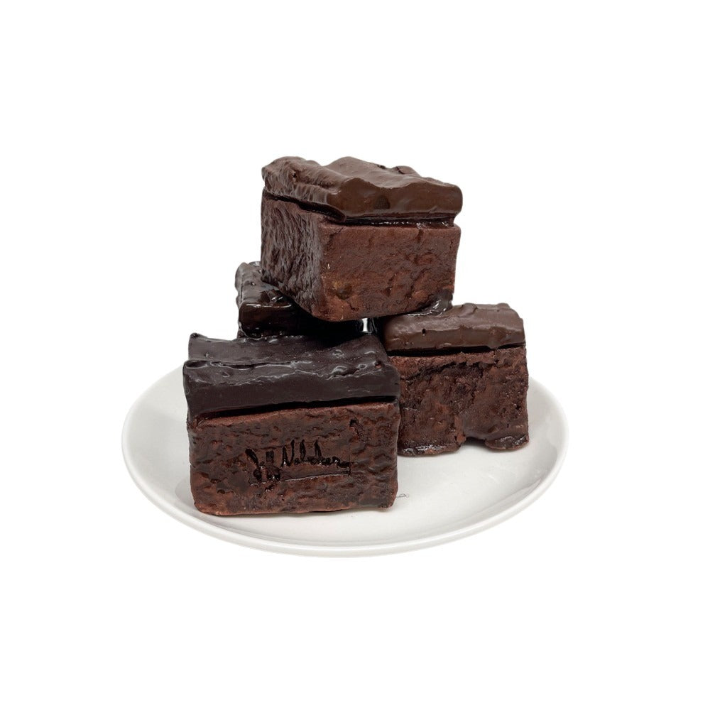 Four Plated Plain Brownies 7