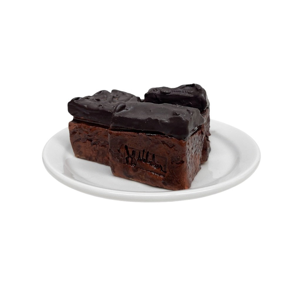 Three Plated Plain Brownies 8