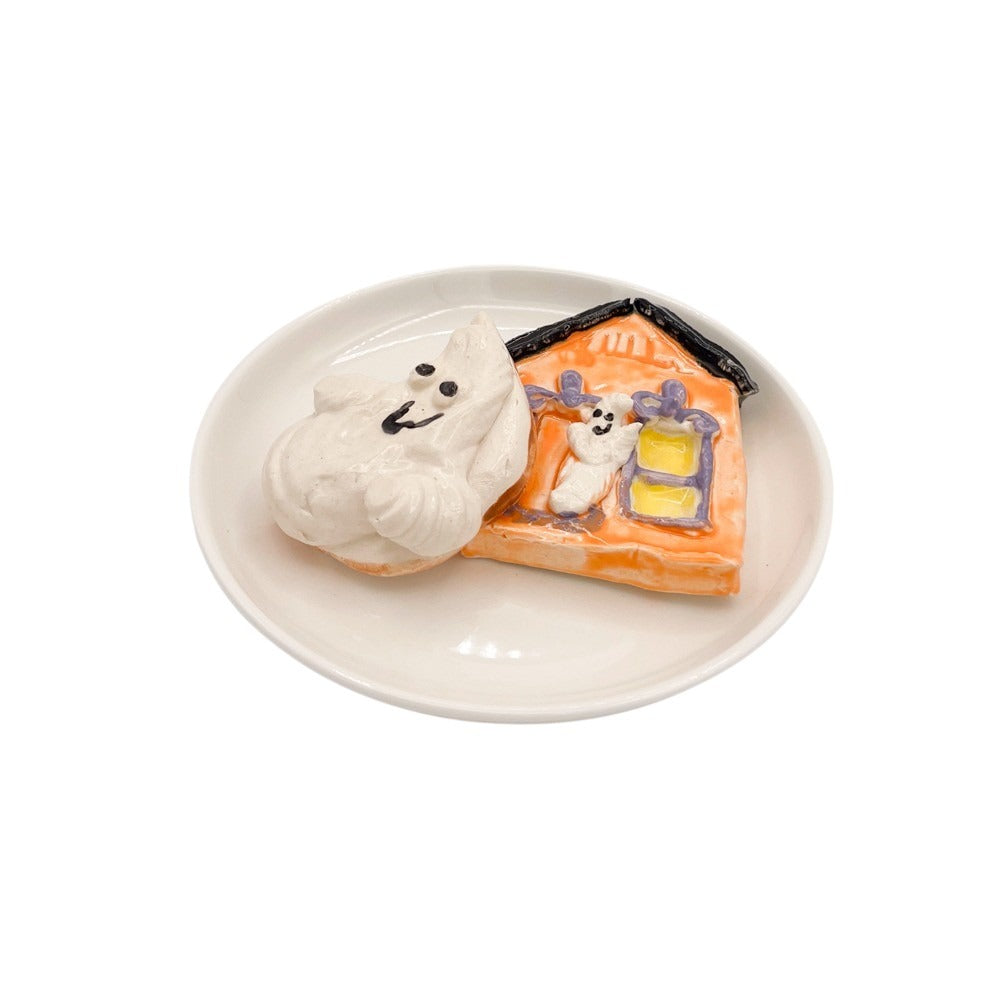Ghost Meringue with Haunted House Cookie Plate
