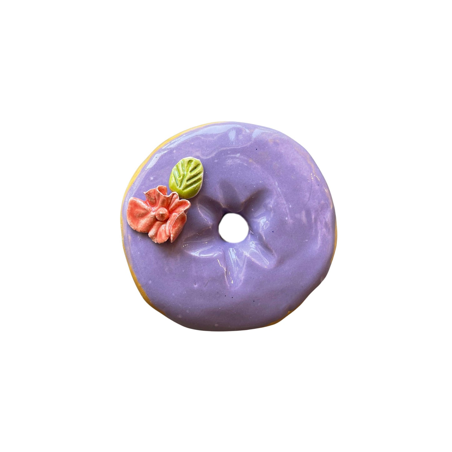 Lavender Donut With Red Hibiscus