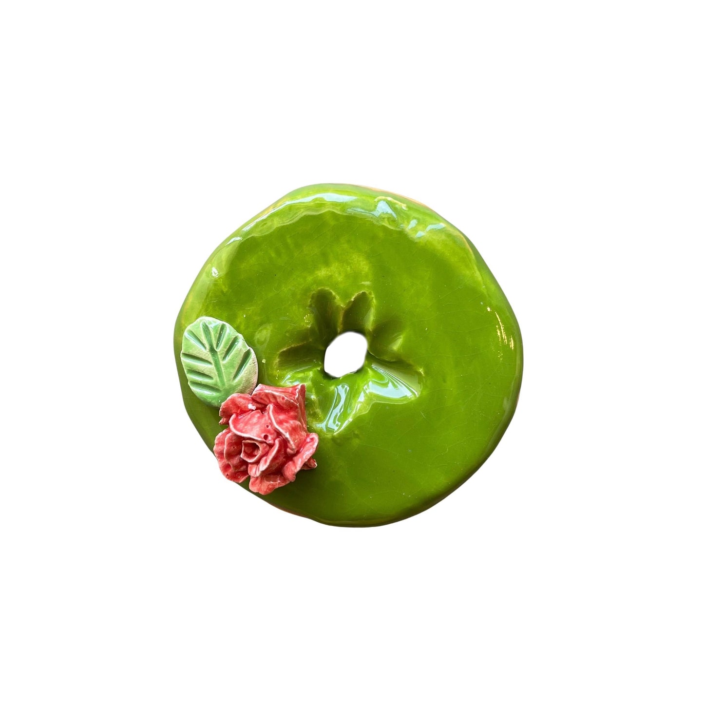 Red Rose Topped Donut