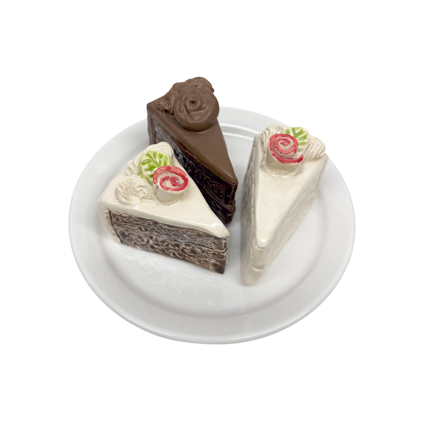 Plate With Three Cake Slices I
