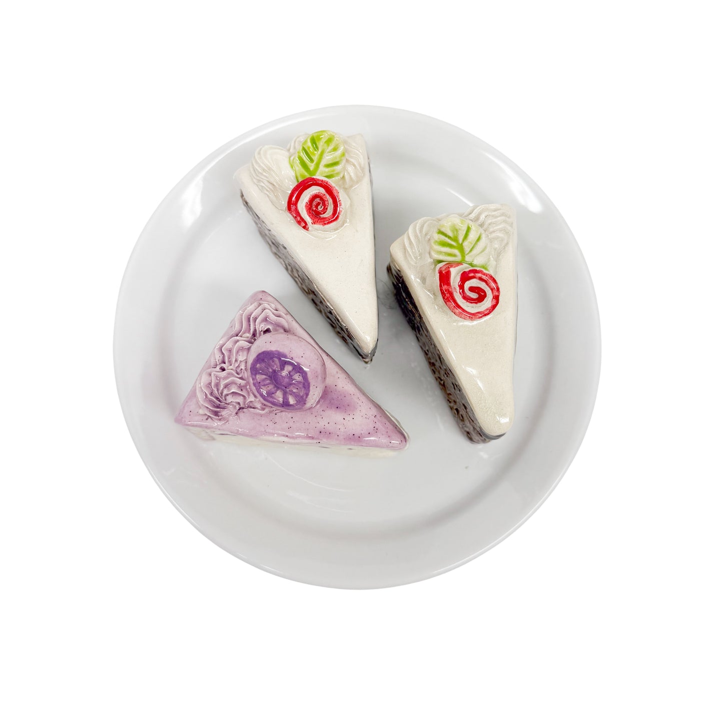 Plate With Three Cake Slices II