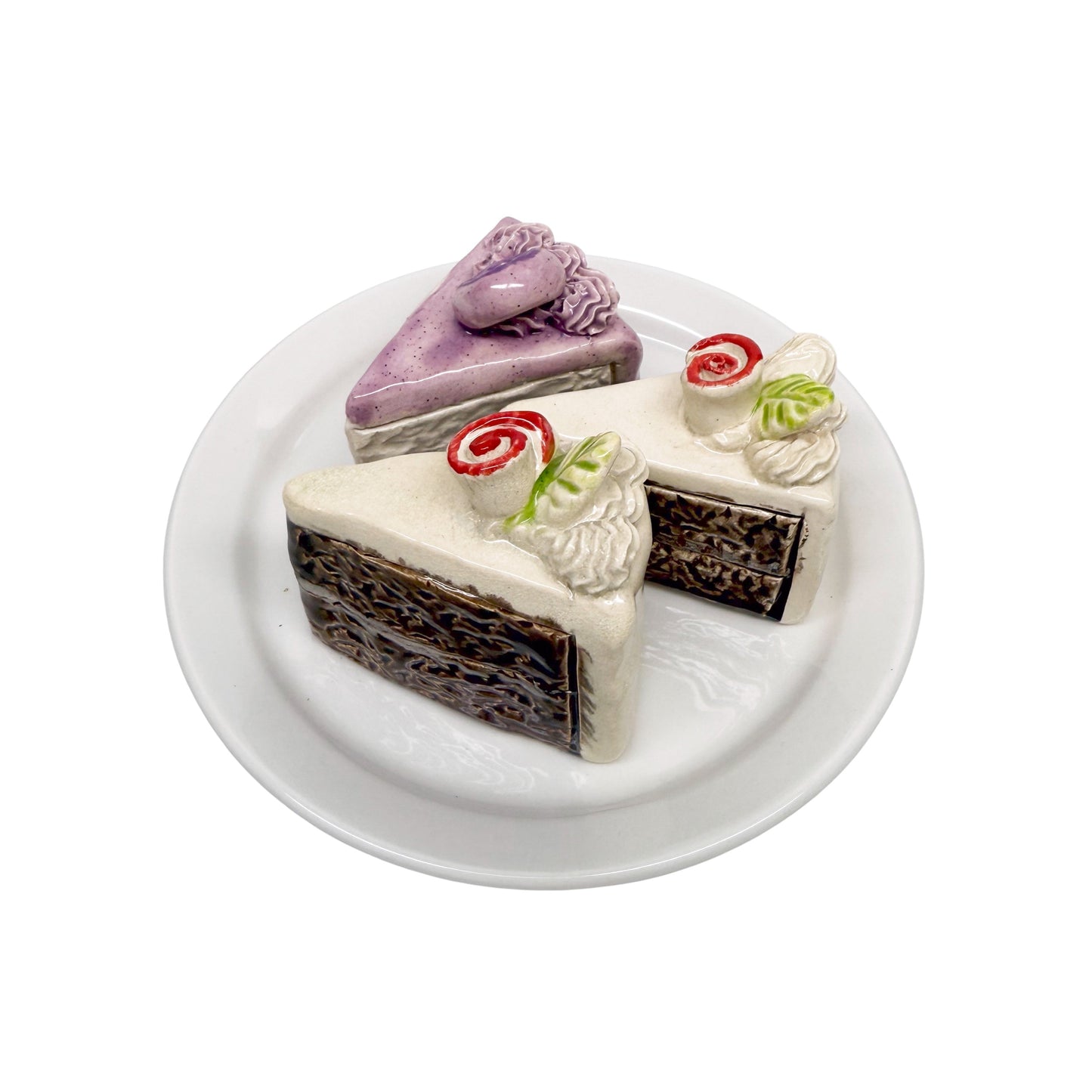 Plate With Three Cake Slices II
