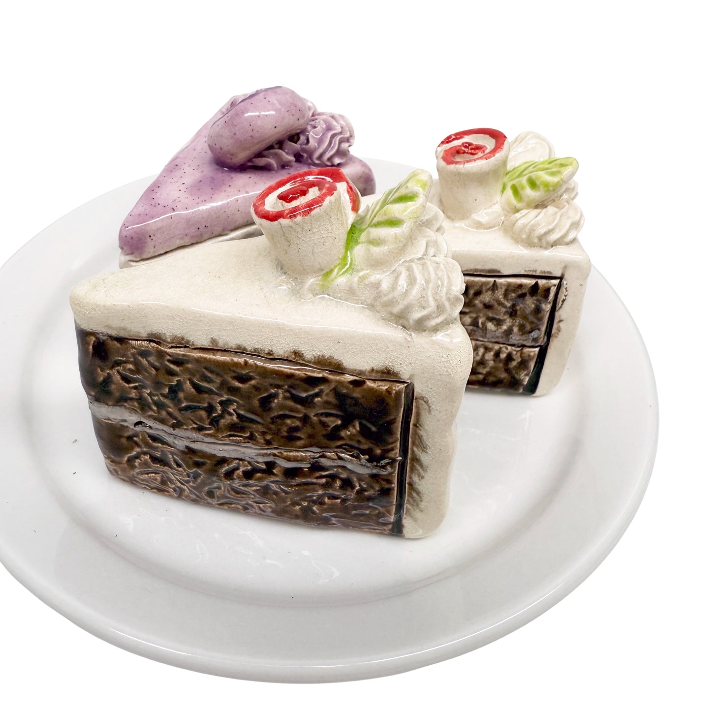 Plate With Three Cake Slices II