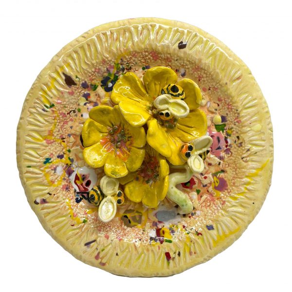 Flower With Bees Plate II