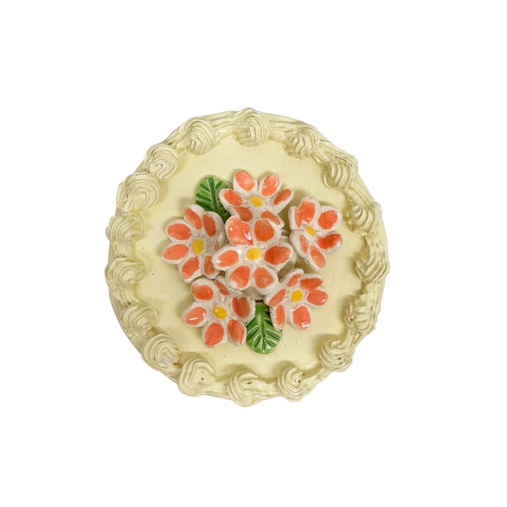 Lemon Cake With Coral Flowers 26